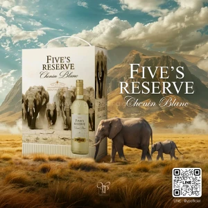 ไวน์กล่อง FIVE'S RESERVE CHENIN BLANC ขนาด 3 ลิตร เหมือนได้ไวน์ 4 ขวดในกล่องเดียว